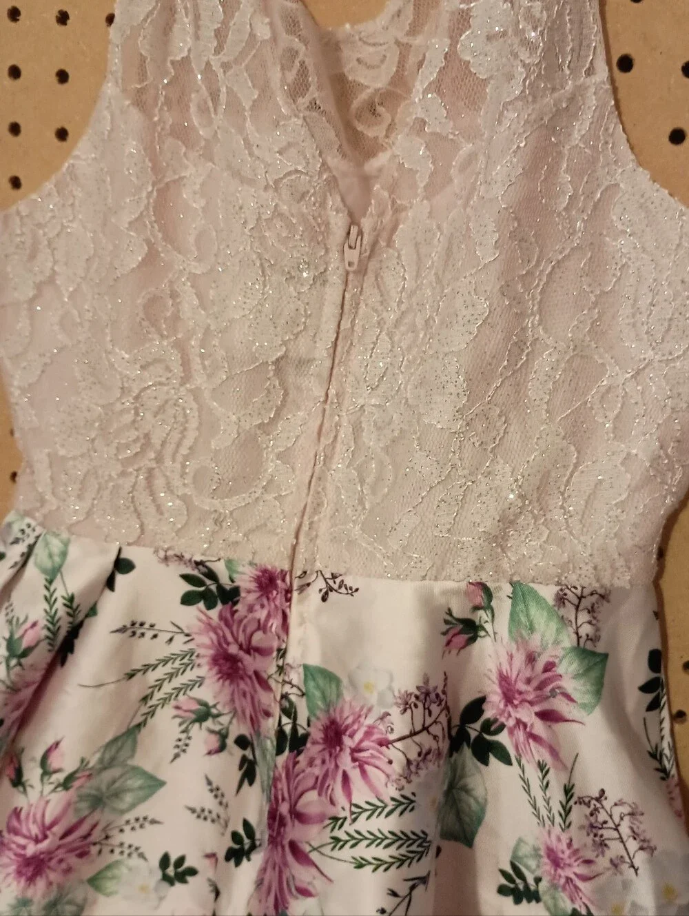 Emily Rose Girls Floral Dress with Pink and Green Accents Sz 14
